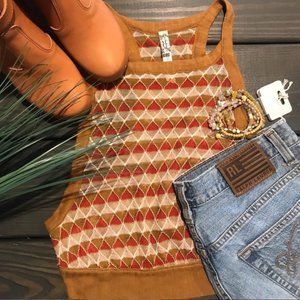 FREE PEOPLE Intimates Earth Tone Halter Crop Top